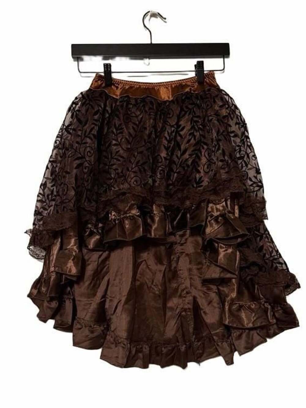Fashion Costumes Brown Ruffle High Low Skirt New with Tag